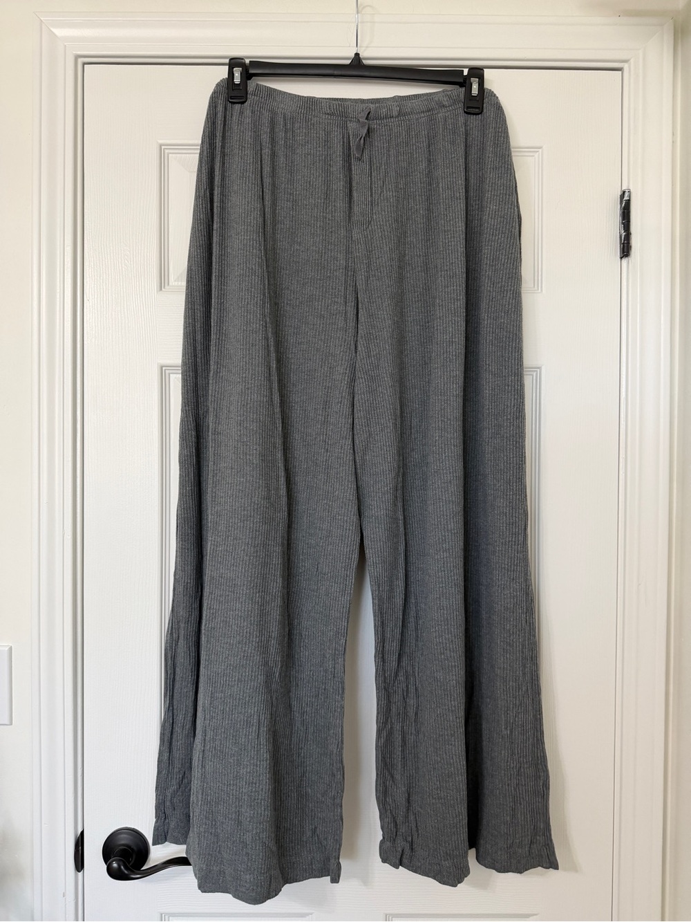 Auden, 2X, Gray Wide-Leg Ribbed Lounge Pants